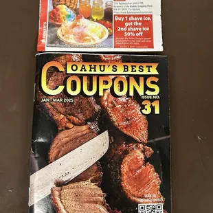 Coupon from OAHU'S BEST COUPON book has our shop coupon
