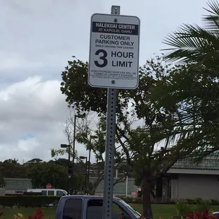 Note the parking limit signs