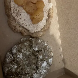 Matcha cookie and apple pie cookie