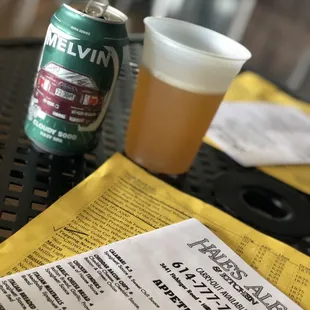 a beer and menu