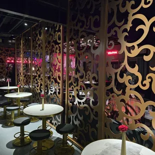 Cocktail tables in the main bar area