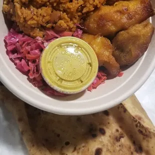 Caribbean Bowl with side of flat bread