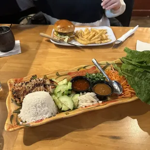 Lettuce wraps &amp; cheeseburger!