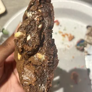 a half eaten chocolate cookie