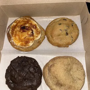 Creme Brûlée, chocolate chip, double chocolate, pumpkin spice