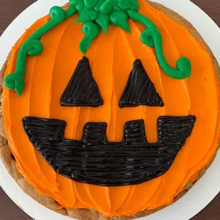  decorated pumpkin on a plate