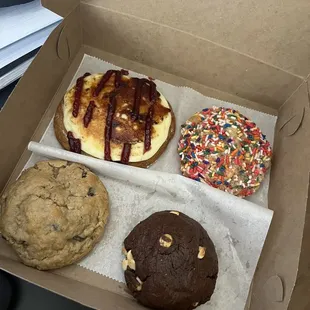 three different types of doughnuts