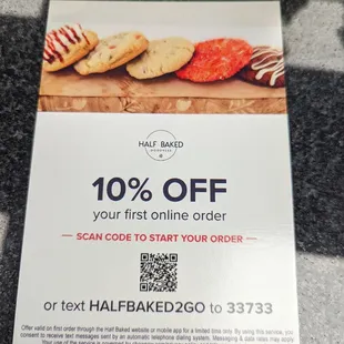 First online order gets 10%