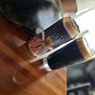 a half full glass of beer