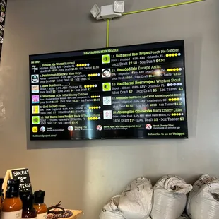 Beer offering 5 oz taster, 10 oz draft and 16 oz draft 2.50 - 9.50