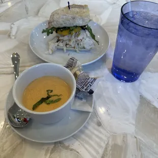 Mix and match two for $15 Caprese chicken and lobster bisque