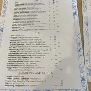 Wine List