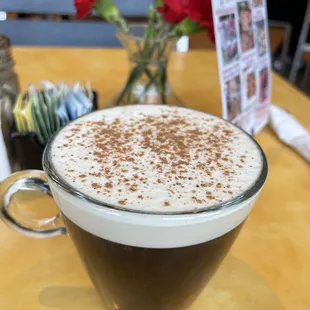 the coffee is wonderful, and full of people, I enjoyed people seating together.
