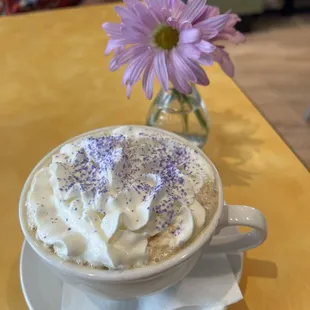 White mocha lavender latte