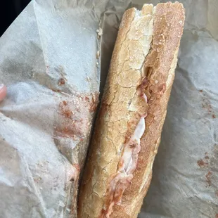 Tempeh Parmesan Sub was puny, barely anything inside and definitely not worth $8 to just eat straight bread