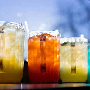 a row of drinks