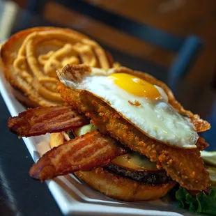 waffles, food