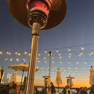 Outdoor heater and cute twinkle lights
