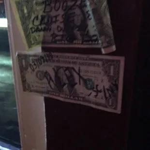 A commemorative dollar by the door to leave my mark on this awesome little place.