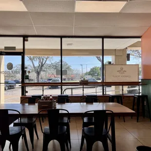 Inside the restaurant.