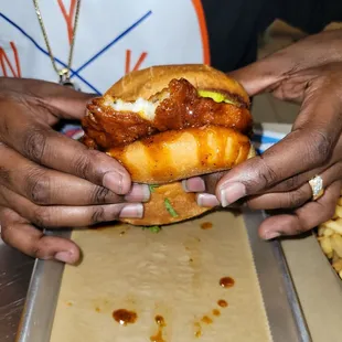 Half Heat Nashville style Hot Catfish Sandwich combo