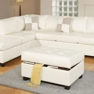 3-Pcs Sectional Sofa Bonded Leather Match