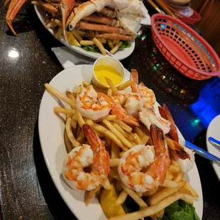 two plates of food on a table