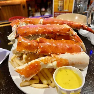 Crab Legs &amp; fries &amp; garlic butter!