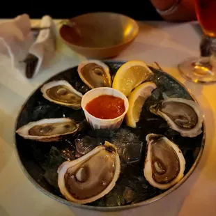 Raw Oysters, fresh and zesty.