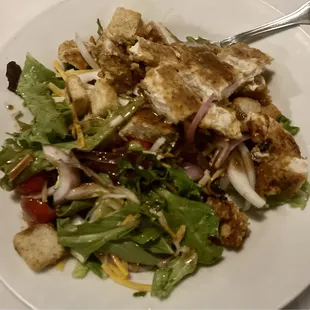 Almond encrusted chicken salad