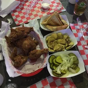 "Coaches Special" add fried pickles. Yum!