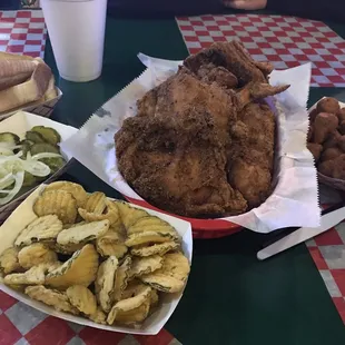 chicken wings and fried chicken, food