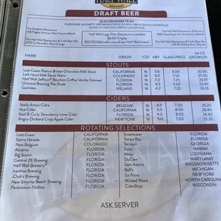menu