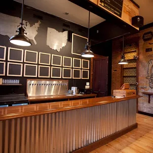 a view of a bar in a restaurant