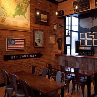 a table and chairs in a restaurant