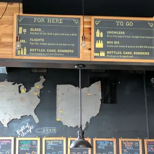 a map of the united states on a blackboard