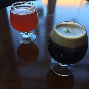 Obsidian nitro sweet stout and fresh squeezed IPA
