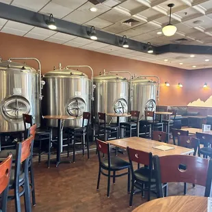 the interior of a brewery