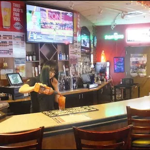 My friendly hostess, Sara, was busy tending bar, but she also doubled as hostess for the restaurant.