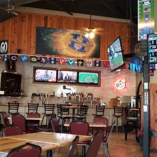 tables and chairs in a restaurant