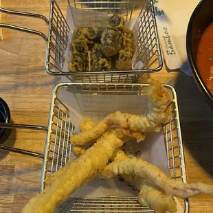 gimmari and squid tempera