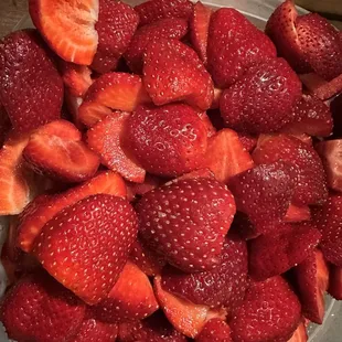 Rinsed, capped and sliced.