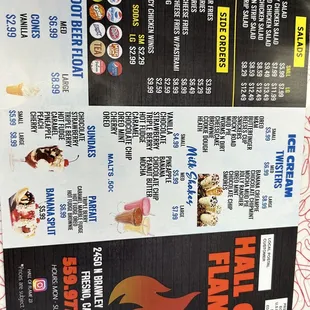 menu and prices