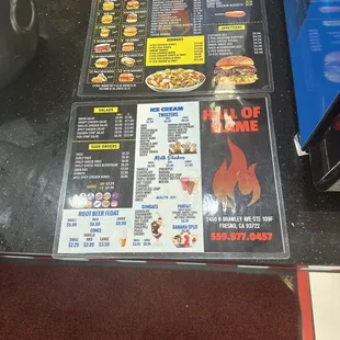 Menus....