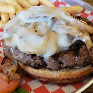 Sautéed onions included on your cheese burger