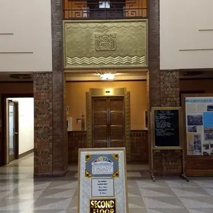 Interior with the temporary library