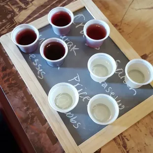 Clever tasting of all their wines