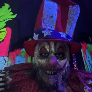 This clown was awesome, very creepy and funny.