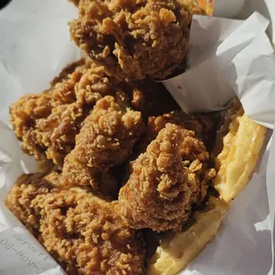 chicken wings and fried chicken, food