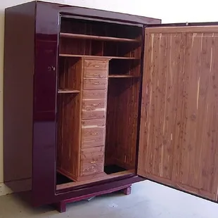 Custom Wood finish inside a custom Halls safe.